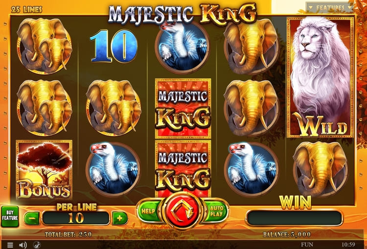 Оформление игрового автомата Majestic King